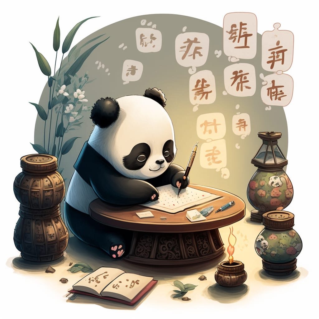 panda care invata limba chineza